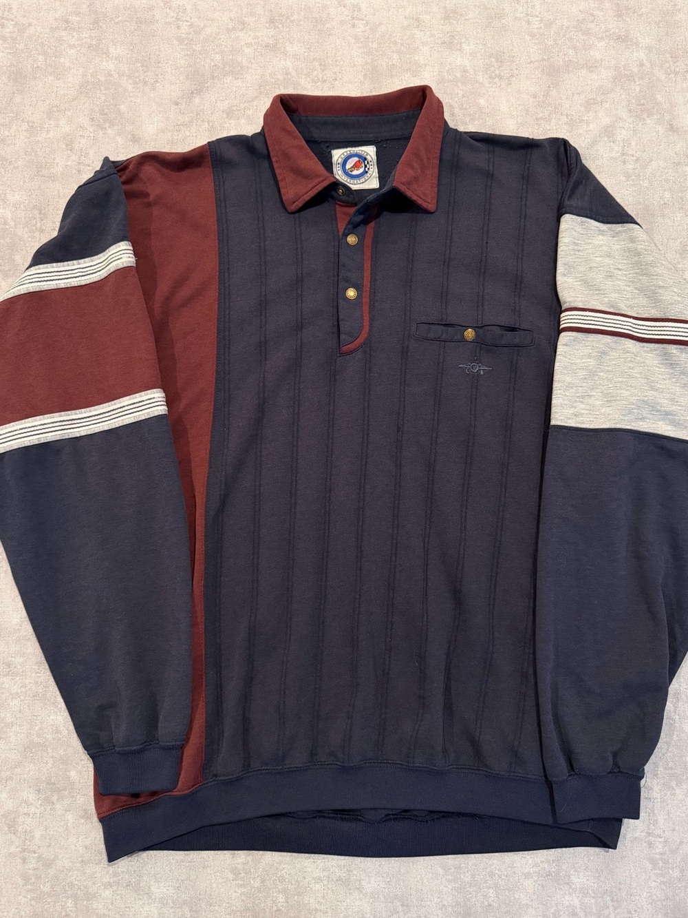 Men's Rugby-Style Long Sleeve Polo Shirt